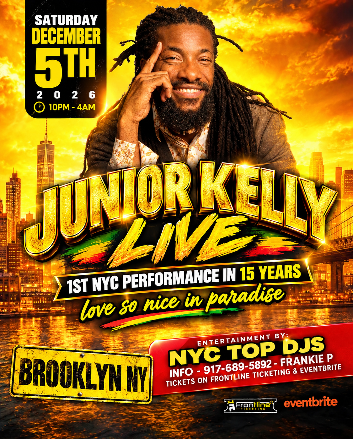 Junior Kelly Live event flyer